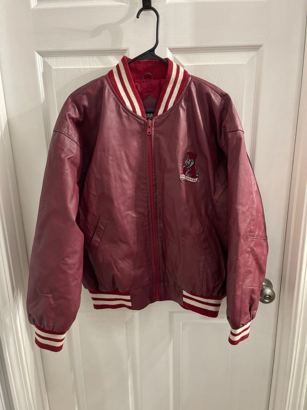Vintage Alabama Leather Varsity Jacket Red Oak Sportswear Size M